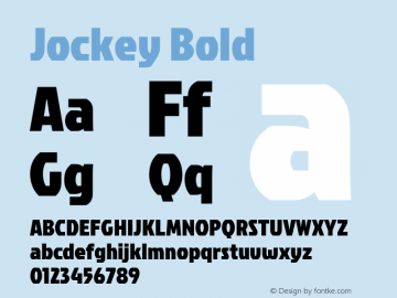Jockey Bold Version 1.000 Font Sample