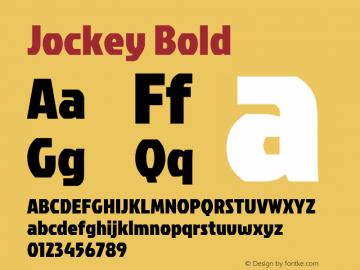 Jockey Bold Version 1.000 Font Sample