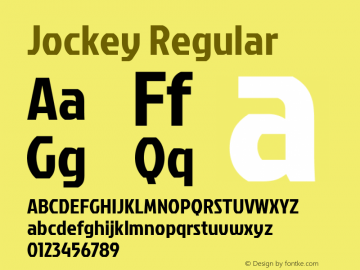 Jockey Regular Version 1.000 Font Sample