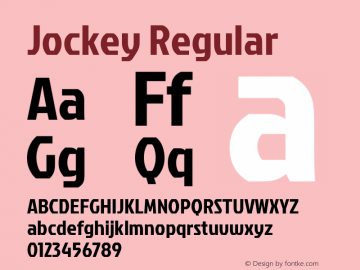 Jockey Regular Version 1.000 Font Sample