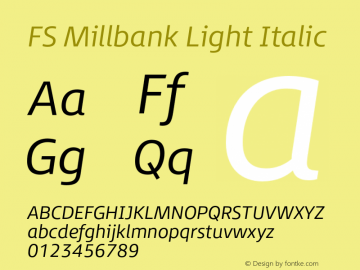 FSMillbank-LightItalic Version 1.000图片样张