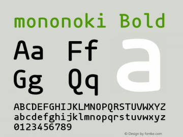 mononoki Bold Version 1.001图片样张