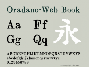 Oradano-Web  Font Sample