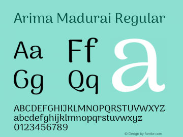 ArimaMadurai-Regular Version 1.019 Font Sample