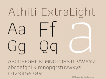 Athiti-ExtraLight Version 1.032 Font Sample