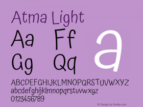 Atma Light Version 1.102;PS 1.100;hotconv 1.0.86;makeotf.lib2.5.63406 Font Sample