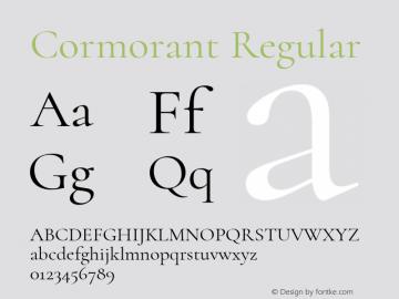 Cormorant Regular Version 3.302 Font Sample