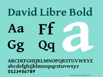 David Libre Bold Version 1.000 Font Sample