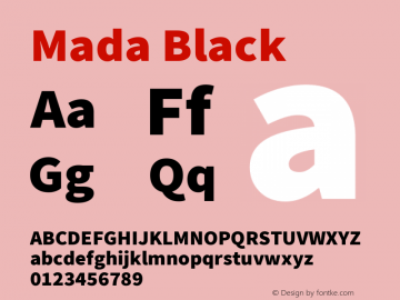 Mada Black Version 001.005 ; ttfautohint (v1.5.33-1714) -l 8 -r 50 -G 200 -x 0 -D latn -f arab -w G -W -c -X 