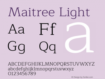 Maitree-Light Version 1.000 Font Sample