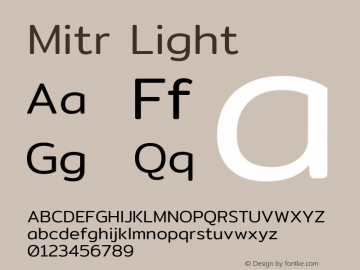 Mitr Light Version 1.003 Font Sample