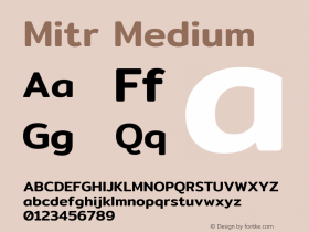 Mitr Medium Version 1.003 Font Sample