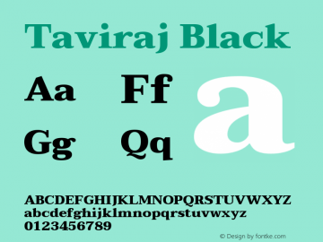 Taviraj Black Version 1.001 Font Sample