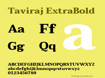 Taviraj ExtraBold Version 1.001 Font Sample