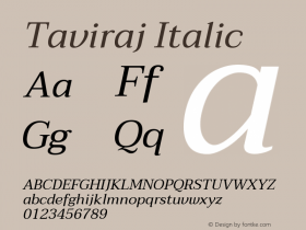 Taviraj Italic Version 1.001图片样张