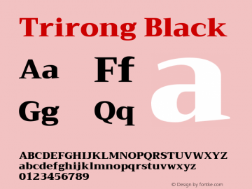 Trirong Black Version 1.001 Font Sample