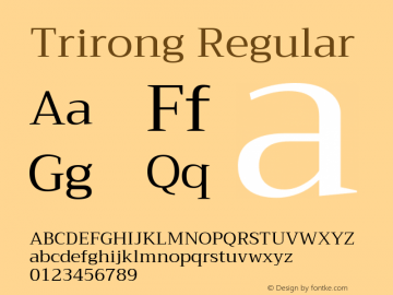 Trirong Regular Version 1.001 Font Sample