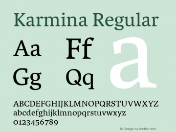 Karmina-Regular Version 1.002 Font Sample