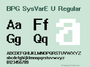 BPG SysVarE U Regular 06.08.99图片样张