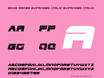 Edge Racer Expanded Italic Version 1.0; 2016图片样张