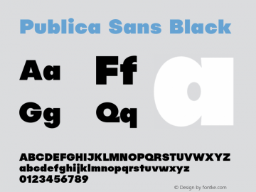 PublicaSans-Black Version 1.000;PS 001.000;hotconv 1.0.88;makeotf.lib2.5.64775图片样张