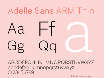 Adelle Sans ARM Th Version 2.000 Font Sample