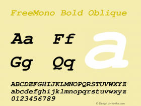 FreeMono Bold Oblique Version 0412.2261图片样张