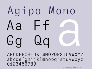 AgipoMono-Regular Version 1.000图片样张
