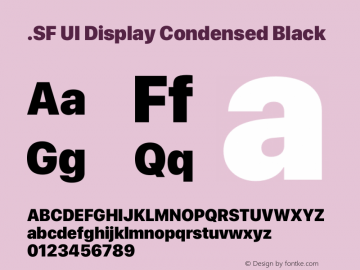 .SF UI Display Condensed Black 12.0d10e9 Font Sample