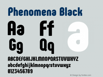 Phenomena Black Regular Version 1.000;PS 001.000;hotconv 1.0.88;makeotf.lib2.5.64775 Font Sample