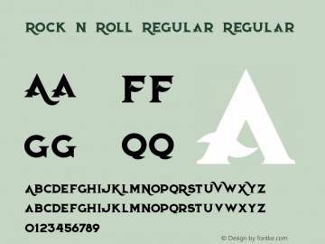 Rock n Roll Regular Version 1.000 Font Sample