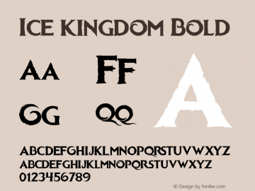 Ice kingdom Bold Version 2.00 Agosto 23, 2014 Font Sample