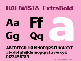 HALIWISTA Version 1.0 Font Sample