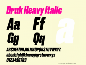 Druk Heavy Italic 12.0d2e2 Font Sample