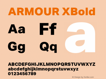 ARMOUR XBold Version 1.000 Font Sample