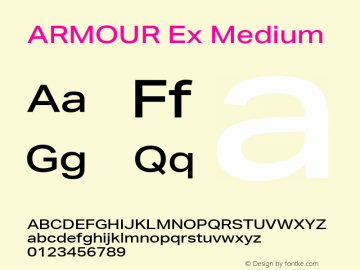 ARMOUR Ex Medium Version 1.000 Font Sample