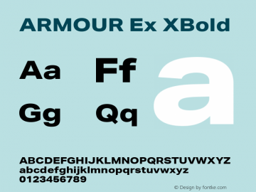 ARMOUR Ex XBold Version 1.000 Font Sample