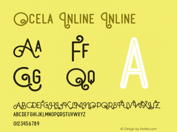Ocela Inline Version 1.000 Font Sample