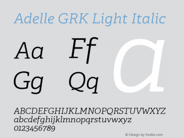 AdelleGRKLt-Italic Version 2.000图片样张