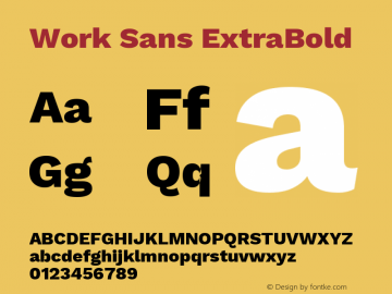 Work Sans Extra Version 1.052 Font Sample