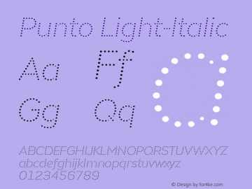 Punto-Light-Italic Version 1.001;PS 001.001;hotconv 1.0.88;makeotf.lib2.5.64775 Font Sample