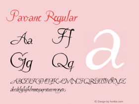 Pavane Regular Altsys Fontographer 4.0.3 8/7/97 Font Sample