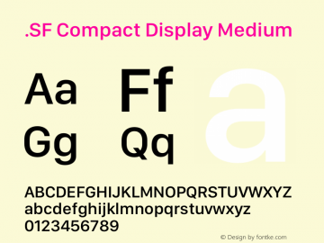 .SF Compact Display Medium 12.0d8e1 Font Sample