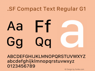 .SF Compact Text Regular G1 12.0d8e1图片样张