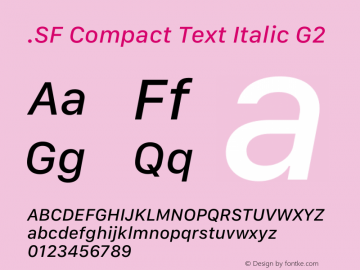 .SF Compact Text Italic G2 12.0d8e1 Font Sample