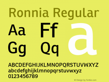 Ronnia Version 1.001 Font Sample