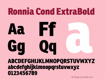 Ronnia Cond Eb Version 1.001; ttfautohint (v1.5) Font Sample