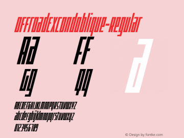 ☞Offroad ExCond Oblique Version 1.000;com.myfonts.easy.grype.offroad.excond-oblique.wfkit2.version.4Cop Font Sample