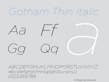 Gotham-ThinItalic Version 1.200图片样张
