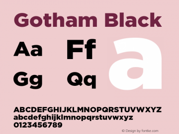 Gotham-Black Version 1.200 Font Sample